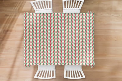 Kerst Tafelkleed - Kerstmis Decoratie - Tafellaken - Kerst - Patronen - Driehoek - 200x150 cm - Kerstmis Versiering - Tafeldecoratie Kerstmis - Kerstdecoratie tafel - Tafelversiering