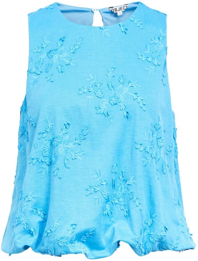 Object Top Objminnie Re Sl Top Noos 23049303 Azure Blue Dames Maat - XS