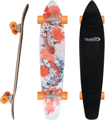 Longboard Skateboard - Bamboe Hout - Cruisen Carven - 8-laags Constructie - 109 cm Lengte - Karper