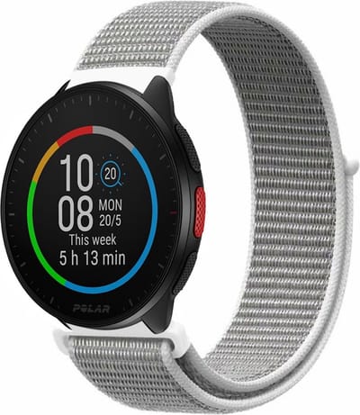 Nylon bandje geschikt voor Polar Ignite / Ignite 2 / Ignite 3 / Unite / Polar Pacer - Zeeschelp Grijs