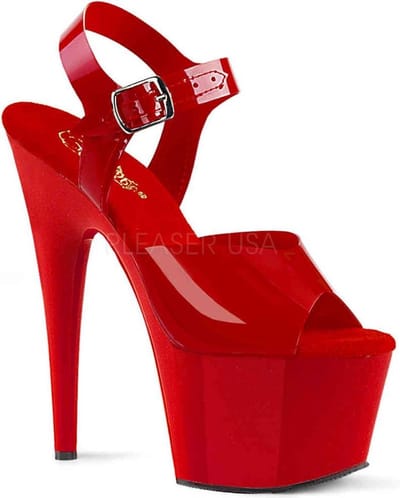 Pleaser Sandaal met enkelband -37 Shoes- ADORE-708N US 7 Rood