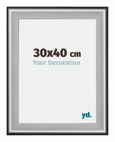 Your Decoration - Puzzellijst 30x40 cm - Zwart Zilver Gepolijst - Puzzellijst 500-1000 stukjes - Hout Fotolijst - Birmingham