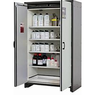 Veiligheidskast type 30 asecos Q-CLASSIC-30, scharnierende deuren, voorzijde lichtgrijs, B 1164 x D 620 x H 1947 mm