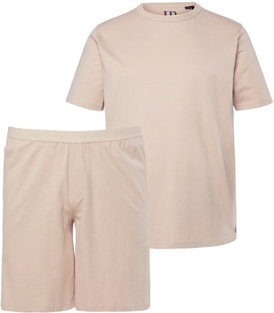 JP 1880 - Heren - Pyjama loungewear tweedelig T-shirt lange broek slubjersey - Cement - Maat 3XL