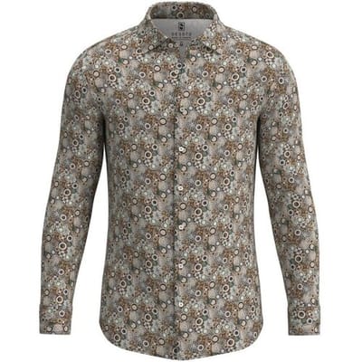 Desoto Overhemd Fantasy Watercolor Flowers Bruin / male