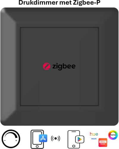 Freelux Drukknop | Zigbee-P | Led Dimmer | 230VAC - 250VA/1,1A | Signaal zwart mat gelakt