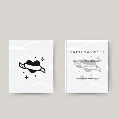 Tijdelijke tattoo hart met strik en sterren | Neptattoo volwassenen | Tijdelijke tattoo voor volwassenen | Temporary tattoo | Plaktattoos voor volwassenen | Neptattoos | Probeer zorgeloos een tattoo | tattforaweek