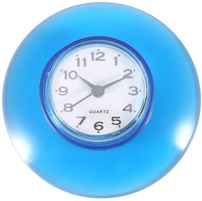 By shayne - Waterdichte Ronde Mini Wandklok - Decoratie voor Badkamer Keuken - Blauw - Kwarts Horloge - Compact Formaat - Geschikt voor Binnen en Bui.
