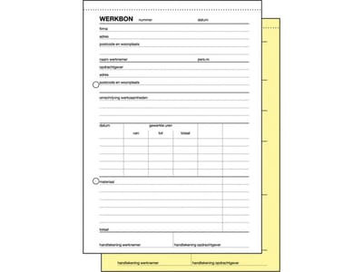 Sigel werkbon blok - Expres - A5 - 2x50 vel - zelf kopiërend - SI-30245