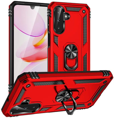 Coverup Hoesje - Geschikt voor Samsung Galaxy A26 Hoesje - Coverup Armor Ring Kickstand Back Cover - Rood