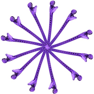 12PCSSet Salon Haarclip Kappersklemmen Grip Styling Tools Accessoires(Paars)
