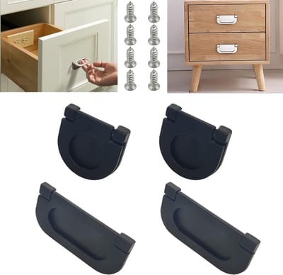 Dailygoody - Onzichtbare handgrepen - Keukenkast handvatten - Eenvoudige installatie - Zwart - Duurzaam design - Geschikt voor binnen - 4 stuks