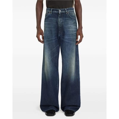 mm6 maison margie jeans been breed man blauw