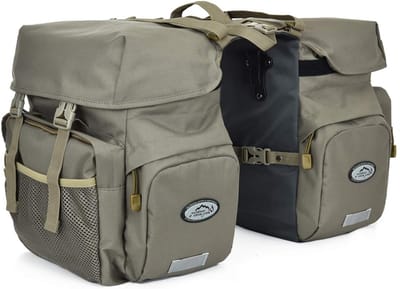 Fietstassen Fiets - Zadeltassen Waterdicht - Woon-werkverkeer - Grote Capaciteit 50L - Tot 35 KG - Grijs