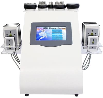 6-in-1 Ultrasone Cavitatie & RF Body Contour Machine – Afslankapparaat – Huidversteviger – Cellulite Verwijderaar – Vetverbrander – Multipolaire Radiofrequentie – 40 kHz Ultrasone Cavitatie – Touchscreen Bedieningspaneel
