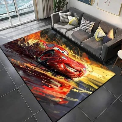Disney Bliksem McQueen Auto Print Tapijt Kind Woonkamer Spel Antislip Zacht Entree Vloermat Slaapkamer Huisdecoratie Kleed 50x80cm