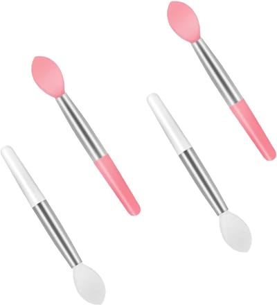 Set van 4 Silicone Lip Brushes voor Perfecte Lippenstift Applicatie, Draagbare Mini Make-up Penselen en Lipgloss Applicators