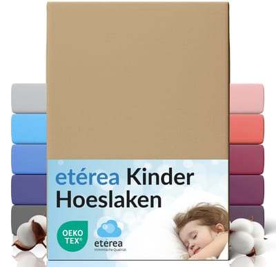etérea Jersey Hoeslaken 80x160 - 80x180 cm Oekotex Made in Green - 100% katoen - Taupe