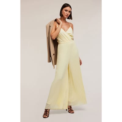 Motivi Long Satin Pleated Jumpsuit Yellow Taglia: 36 | Tute Outlet | Donna | Giallo