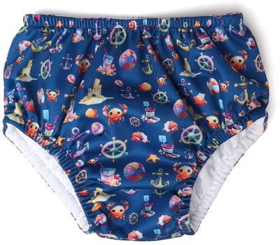 Zwemluier wasbaar - Zwembroek baby - Kiokids Blauw - Maat S (4,5-8 kg)