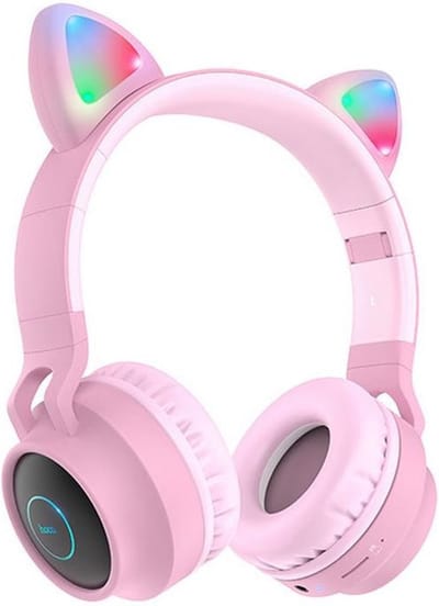 Hoco Draadloze Kinder Koptelefoon Kattenoren Roze