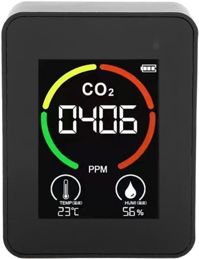 Dailygoody - Luchtkwaliteitsdetector - CO2-meter - USB-oplader - Monitor binnentemperatuur - Vochtigheidsmeter - Geschikt voor thuisgebruik - 8...