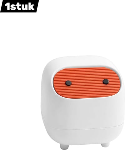 1stuk - Mini Prullenbak - Schattige Afvalbak voor Bureau en Badkamer - Compacte Prullenbak met Deksel - kleine afvalbak - wit