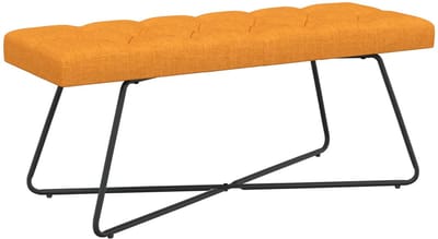 vidaXL - Bank - met - knopen - tufting - Dongeel - 110 - x - 40 - x - 46 - cm - Stof