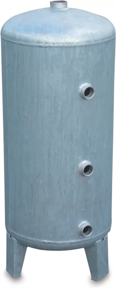 Drukketel staal gegalvaniseerd 1 1/4" binnendraad 6bar 200ltr type verticaal
