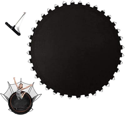1,8 m trampoline vervangingsmat met 80 veren en installatiegereedschap ronde zwarte springmat voor trampoline-onderdelen