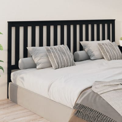 vidaXL - Hoofdbord - 206x6x101 - cm - massief - grenenhout - zwart