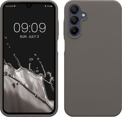 kwmobile telefoonhoesje geschikt voor Samsung Galaxy A15 5G - Hoesje met siliconen coating - Smartphone case in steengrijs