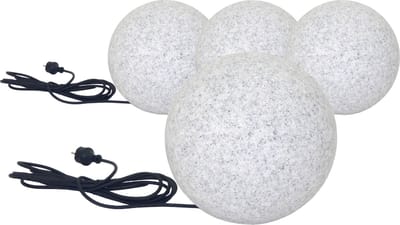 Trango 4er Set 200GB IP65 tuinbal in 20cm diameter incl. 1x E27 LED lamp *NATURE* bolvormige lamp met ca. 5 meter IP44 kabel, tuinlamp, lichtbol, tuinballamp, bolvormige lamp