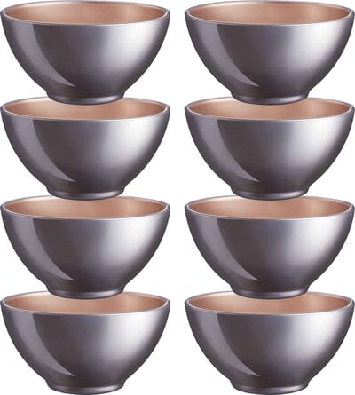 Luminarc Kommetjes/soepkommen/schaaltjes voor dessert/ontbijt - 8x - Glas - D13 x 6 cm - lila paars