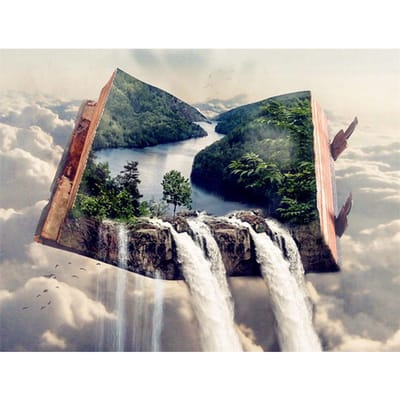 Diamant schilderij boek waterval landschap Daimond mozaïek kruissteek Home decor diamant borduurwerk landschap 20X30CM