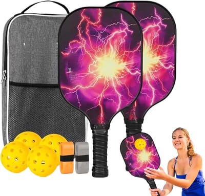 Pickleball Set - Glasvezel Paddles - Sport & Outdoor - Lichtgewicht Ergonomisch - 7.8x15.67 Inch