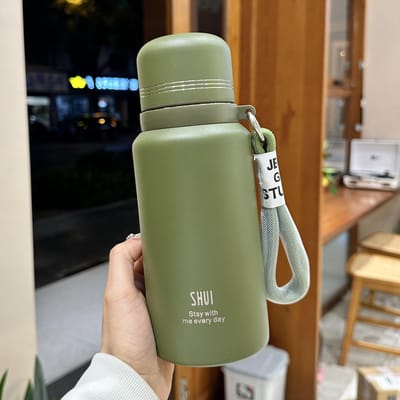 Tasse à eau isolée simple de grande capacité Femmes Nouveau avec couvercle Femmes Thé Bureau Tasse en acier inoxydable Garçons W91WW-600ml