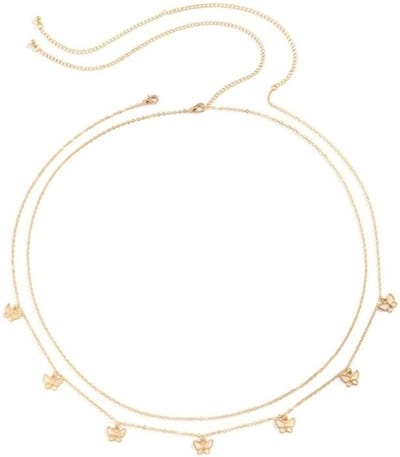 vlinder tailleketting, buiklichaamsketting, strand, taille, sieraden, accessoires voor vrouwen en meisjes (goud)