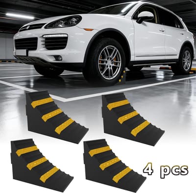 Froadp 4 stuks wielwiggen remwiggen wielwiggen steunen rubber voor personenauto's aanhangwagens caravans Geelachtig zwart