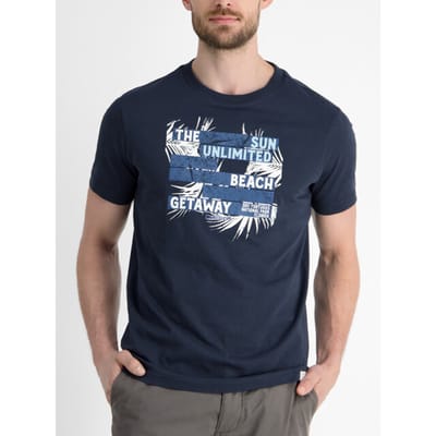 Lerros - T-shirt - Heren - L - 485 CLASSIC NAVY - Katoen - 2563067