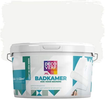 Decoverf badkamerverf 2.5L wit, 9003