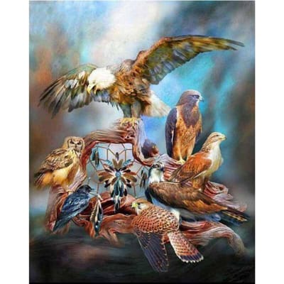 Diamantschilderij Kruissteek Volledige ronde boor Vogels van dezelfde soort Diamantborduurwerk 20X30CM