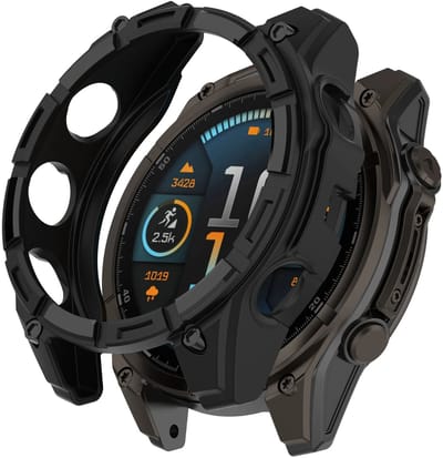 Strap-it Rugged TPU Beschermhoes (Zwart) – Stevige schokbestendige case – duurzame bescherming – geschikt voor Garmin Quatix 8 (47mm)