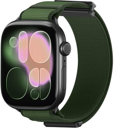 By Qubix - Geschikt voor Apple Watch bandje - Magnetische nylon bandje - Groen - Geschikt voor Apple Watch 38mm / 40mm / 41mm / 42mm - nylon - bandje iWatch