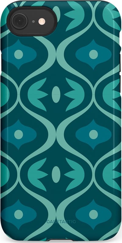 Casetastic hoesje geschikt voor Apple iPhone SE / Apple iPhone 7 / Apple iPhone 8 - Dubbellaagse bescherming - Decoratief Blauwgroen - Fashion Case - Petrol