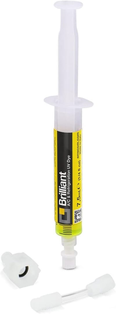 UV Koelmiddel Lekkage Detectie Dyes - 7,5 ml met 1/4 SAE Adapter voor Airconditioning en Koelsystemen