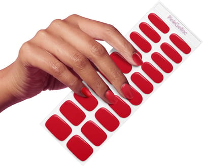 Pink Gellac UV Nagelstickers - Gellak Stickers 0034 Rocking Red - Nail Art Gel Stickers voor Nagels - 20 stuks in 10 maten