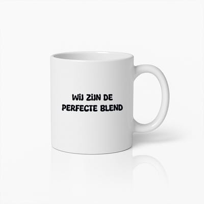 Grappige Nederlandse Tekstmok – 'Wij Zijn de Perfecte Blend' – Lief Koffiebeker Cadeau voor Stellen en Vrienden