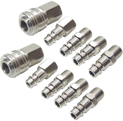 Perslucht Lucht Euro Snelkoppeling Set 1/4" 10 Delig