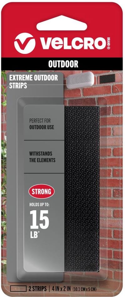 Velcro - extreme outdoor strips - zwart - 91839
